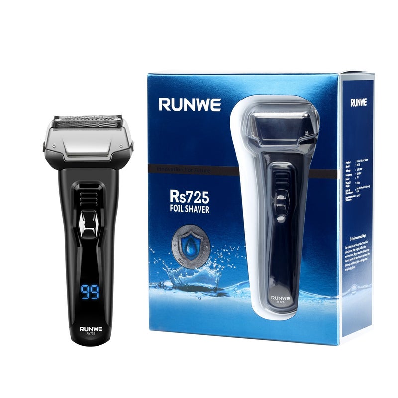Runwe Rs725 Men's Electric Razor Cordless Foil Shaver with Pop-Up Beard Trimmer and LCD Display for Men Wet/Dry Shaving - Image 4